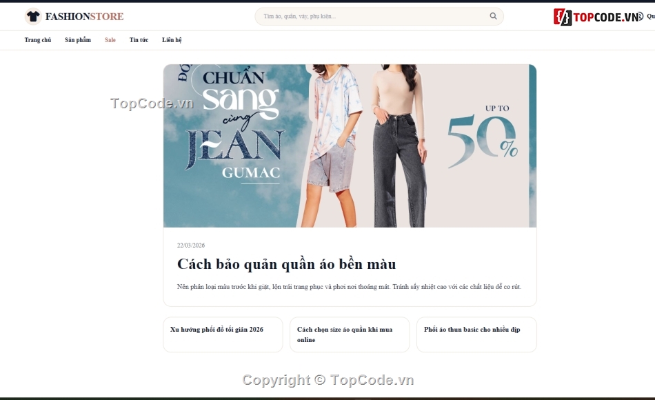web bán quần áo,bán quần áo,Fashion Store